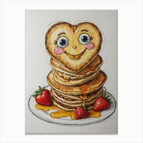 Heart Shaped Pancakes 7 Canvas Print