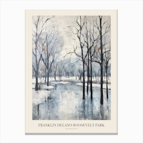 Winter City Park Poster Franklin Delano Roosevelt Park Philadelphia 1 Canvas Print