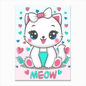Cute Cat Meow Canvas Print
