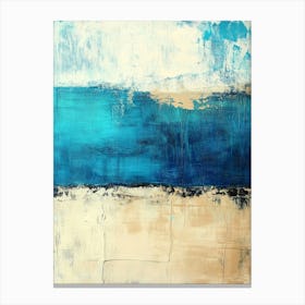 Teal And Beige Abstract 2 Canvas Print