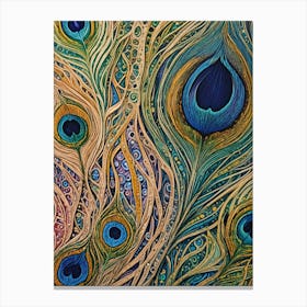 Peacock Feather Pattern Canvas Print