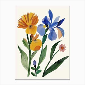 Painted Florals Iris 1 Canvas Print