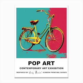 Retro Bicycle Pop Art 4 Canvas Print