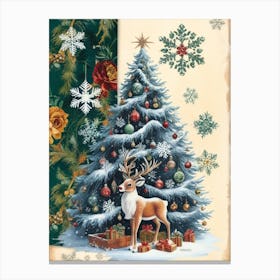 William Morris Christmas Tree With Deer 2 Toile