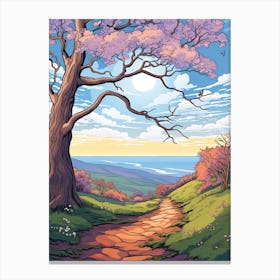 The Cleveland Way England Hike Illustration Canvas Print