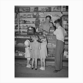 Mormon Children Buying Candy At Store, Mendon, Utah By Russell Lee Canvas Print