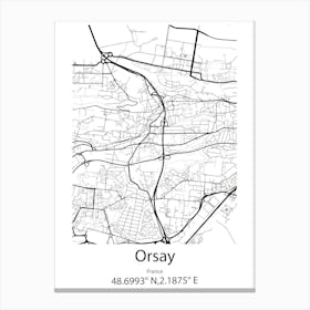 Orsay,France Minimalist Map Canvas Print