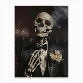 Skeleton In Tuxedo 1 Canvas Print