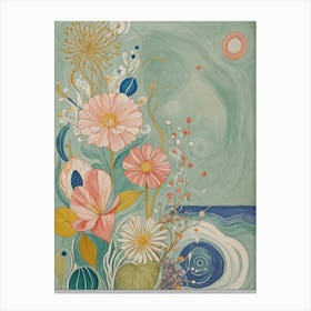 Floral Ocean Canvas Print