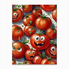 Tomatoes On A Plate Canvas Print