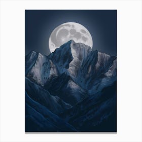 Full Moon Over Mountains Canvas Print