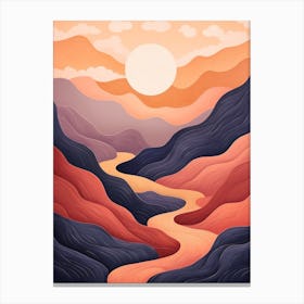 Mountains Abstract Minimalist 8 Canvas Print