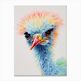Ostrich Watercolour Bird Canvas Print