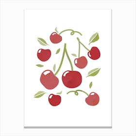 Cherry Fruit Colourful Food Kitchen Art Nursery Wall Canvas Print