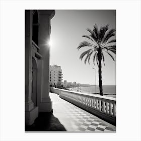 Alicante, Spain, Black And White Analogue Photography 4 Canvas Print