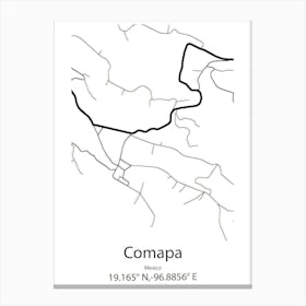 Comapa,Mexico Minimalist Map Canvas Print