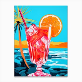 Cocktail With Orange Slice Colour Pop 1 Canvas Print