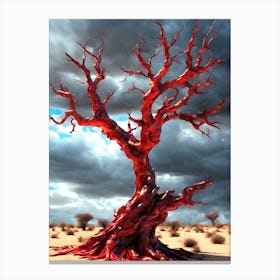 Dead Tree Of Rubies In The Middle Of The Desert Canvas Print