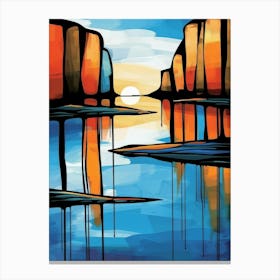 Sunset On The Water 1 Canvas Print