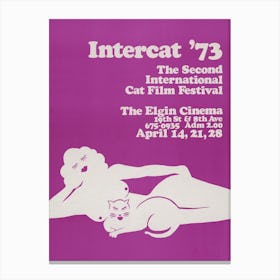 Intercat '73 International Cat Film Festival Vintage Poster Canvas Print