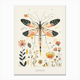 Colourful Insect Illustration Lacewing 11 Poster Canvas Print