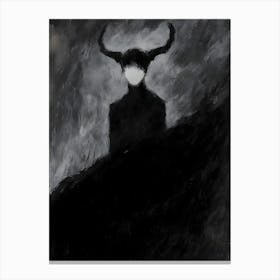 Dark Gothic Devil With Horns Canvas Print