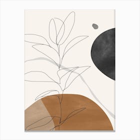 Abstract Minimalist Line Plant Canvas Print