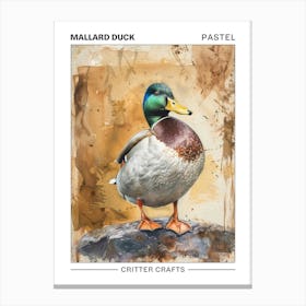 Mallard Duck Pastel Watercolour 3 Poster Toile