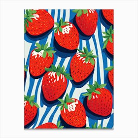Strawberries Fruit Summer Illustration 8 Canvas Print