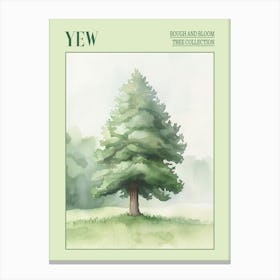 Yew Tree Atmospheric Watercolour Painting 3 Poster Canvas Print