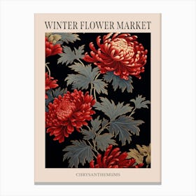 Chrysanthemums 9 Winter Flower Market Poster Canvas Print
