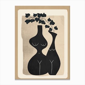 Modern Abstract Woman Body Vases 2 Canvas Print