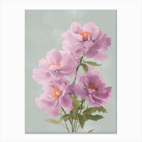 Lilac Flowers Acrylic Painting In Pastel Colours 1 Canvas Print