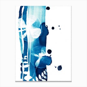 Blue And White Watercolor Popppy Canvas Print