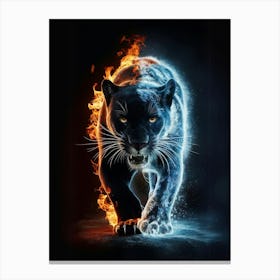 Panther In Flames Canvas Print