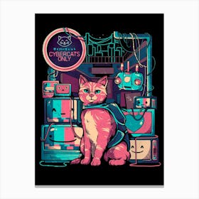 Cybercats Only - Funny Cat Geek Gift Canvas Print
