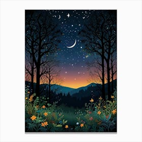 Night In The Forest 7 Canvas Print