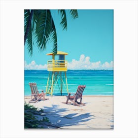 An Oil Painting Of Seven Mile Beach, Negril Jamaica 1 Canvas Print