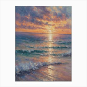 Pastel Sunrise Over Key West Florida - Ocean Coastal Oil Painting Dreamscape Dappled Sunlight Canvas Print