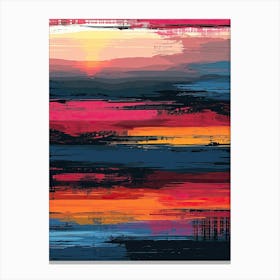 Abstract Sunset | Pixel Minimalism Art Series Canvas Print