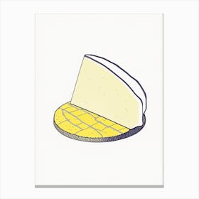 Tomme De Chèvre Cheese Dairy Food Minimal Line Drawing Canvas Print