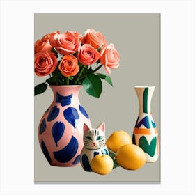 Vases And Lemons Canvas Print