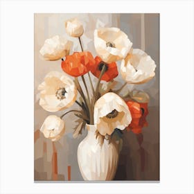 Poppy Flower Still Life Painting 1 Dreamy Canvas Print