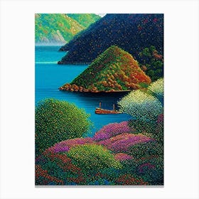 Flores Island Indonesia Pointillism Style Tropical Destination Canvas Print