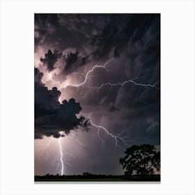 Lightning In The Sky Canvas Print