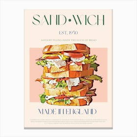Sandwich Mid Century Canvas Print
