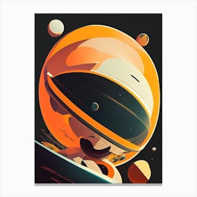 Satellite Orbit Comic Space Space Canvas Print