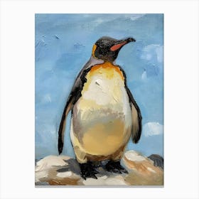 Adlie Penguin Grytviken Oil Painting 1 Canvas Print