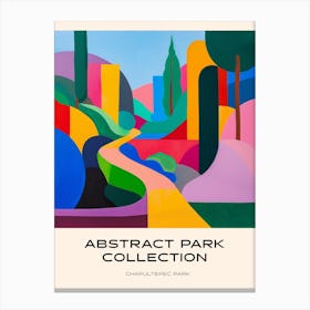 Abstract Park Collection Poster Chapultepec Park Mexico City 2 Canvas Print