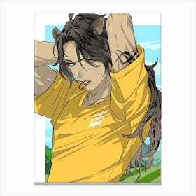 Girl In A Yellow Shirt Canvas Print